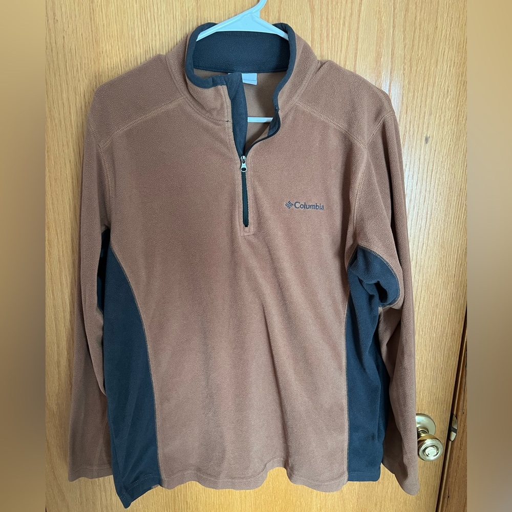 Fleece Columbia Quarter zip Brown M size